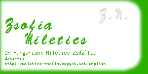 zsofia miletics business card